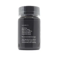 back of INfinite Rx brand SleePM model specialty supplement container with a secure closure cap